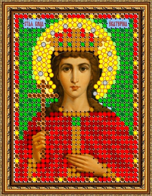 «Светлица» набор для вышивания бисером 8706Л «Св. Екатерина» бисер Чехия 6*7,5см (1шт) цвет:8706Л