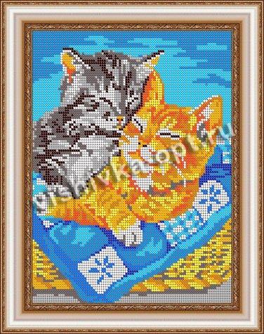 «Светлица» рисунок на ткани для вышивания бисером К-537П «Котята» 19*24см (1шт) цвет:К-537П