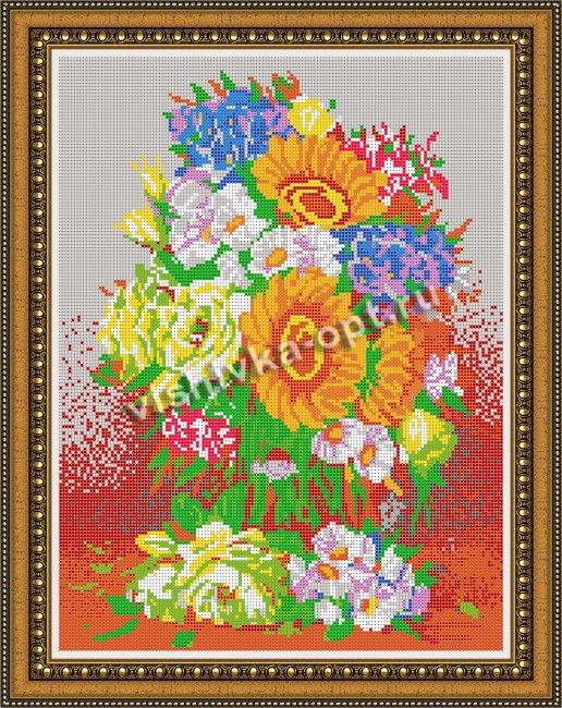 «Светлица» рисунок на ткани для вышивания бисером К-331П «Садовые цветы» 30*38см (1шт) цвет:К-331П