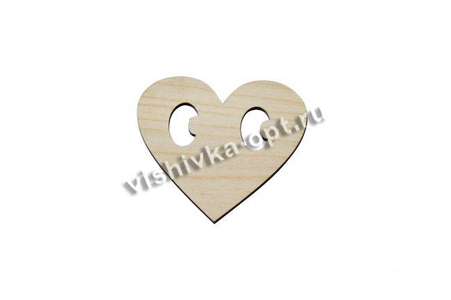 Добрый мастер деревянная заготовка для декупажа №13630 "Сердечко" 8*7,5см (1шт) цвет:дерево