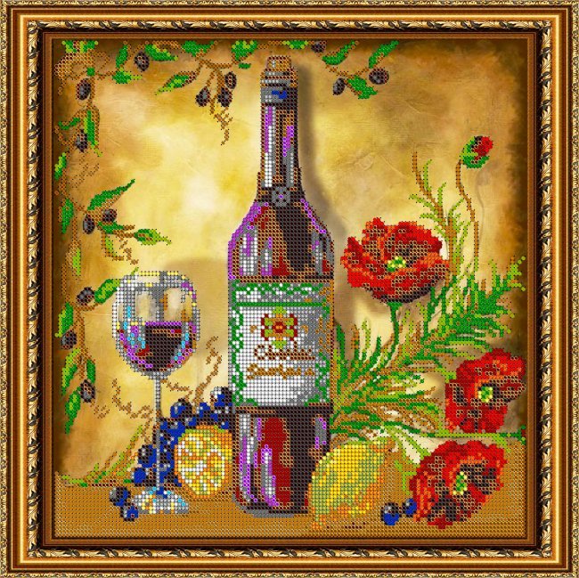 «Диамант» набор со стразами ДК-543 «Красное вино» 34*34см (1шт) цвет:ДК-543