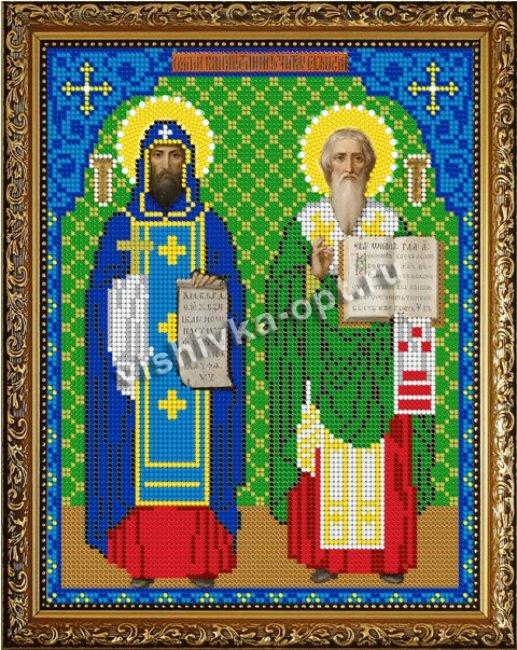 «Светлица» рисунок на ткани для вышивания бисером 456 «Св. Кирилл и Мефодий» 19*24см (1шт) цвет:456