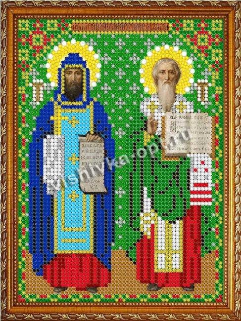 «Светлица» рисунок на ткани для вышивания бисером 456М «Св. Кирилл и Мефодий» 12*16см (1шт) цвет:456М