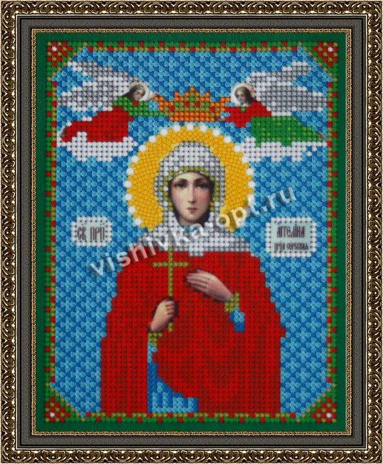 «Светлица» рисунок на ткани для вышивания бисером 744М «Св.Ангелина» 12*16см (1шт) цвет:744М