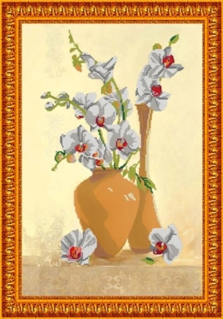 «Светлица» набор для вышивания бисером К-096 «Орхидея» бисер Чехия 35*50см (1шт) цвет:К-096
