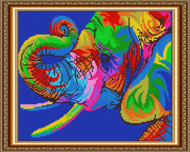 «Светлица» набор для вышивания бисером №534П «Радужный слон» бисер Китай 30*24см (1шт) цвет:534П