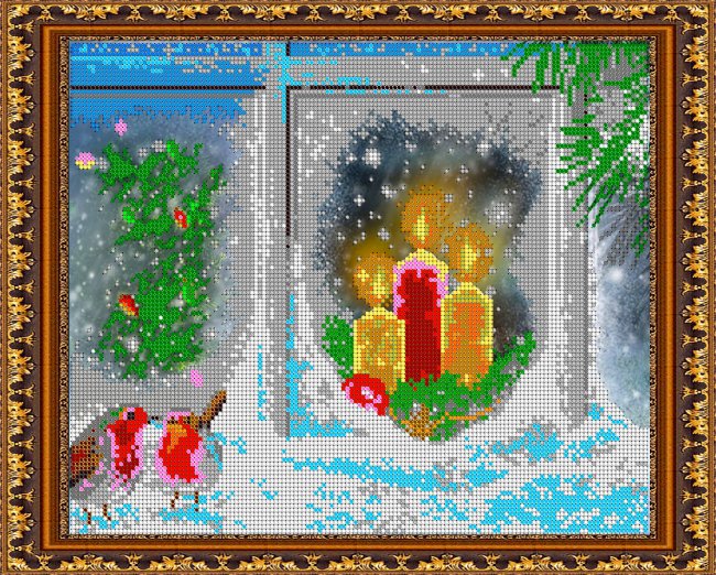 «Диамант» набор со стразами ДК-370 «Рождественская» 38*30см (1шт) цвет:ДК-370