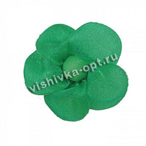 Цветок пришивной объемный № 2-31  d ~4,5см (3шт) цвет:35-зеленый