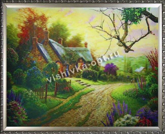Картина 5D «Старый домик» (без рамки) 38*28см (1шт) цвет:14186Б