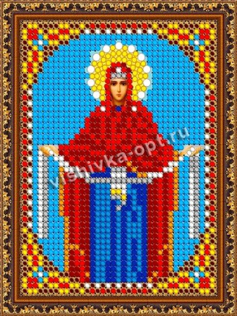 «Светлица» рисунок на ткани для вышивания бисером 354ЛМ «Прсв. Богородица Покрова» 7,5*10см (1шт) цвет:354ЛМ