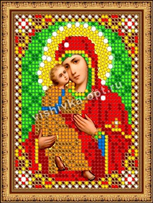 «Светлица» рисунок на ткани для вышивания бисером 384ЛМ «Прсв. Богородица Владимирская» 7,5*10см (1шт) цвет:384ЛМ
