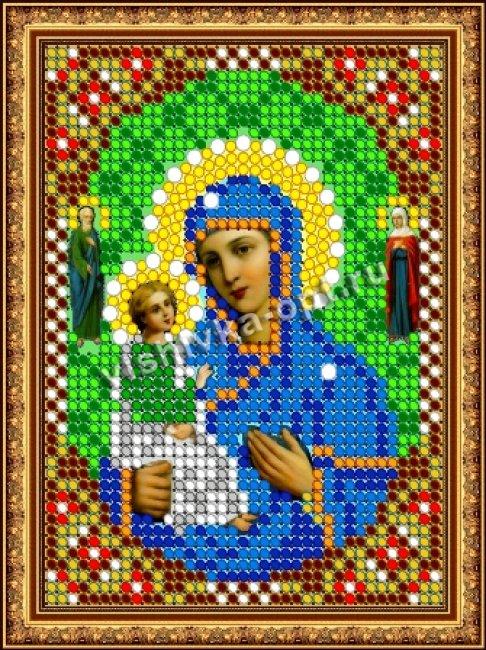 «Светлица» рисунок на ткани для вышивания бисером 422ЛМ «Прсв. Богородица Иерусалимская» 7,5*10см (1шт) цвет:422ЛМ