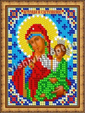 «Светлица» рисунок на ткани для вышивания бисером 359ЛМ «Прс. Богородица Утешение» 7,5*10см (1шт) цвет:359ЛМ