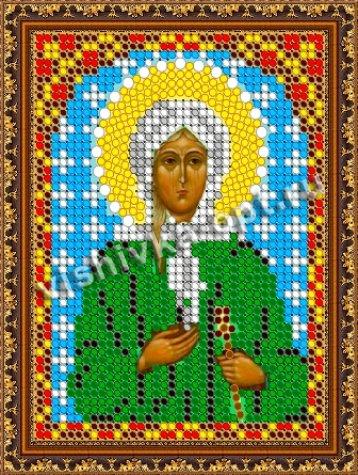 «Светлица» рисунок на ткани для вышивания бисером 390ЛМ «Св. Ксения Петербурская» 7,5*10см (1шт) цвет:390ЛМ