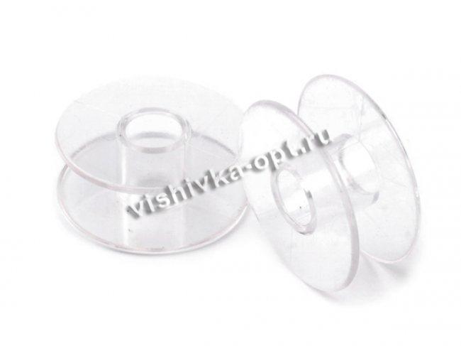 Шпулька пластик для швейной машины Zinger с горизонтальным челноком серии 90,28,98  (200шт) цвет:прозрачный