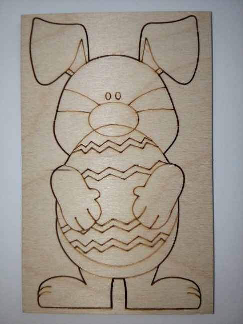 Добрый мастер деревянная заготовка для декупажа №16596 "Зайчик с яйцом" 9,4*5,4см (1шт) цвет:дерево