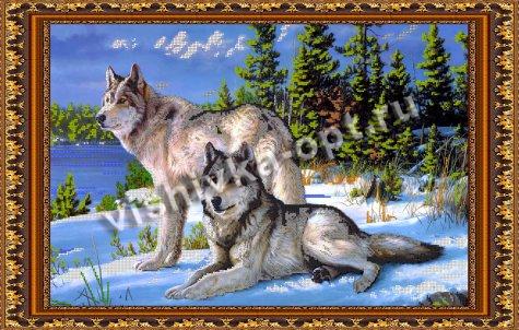 «Светлица» рисунок на ткани для вышивания бисером К-082 «Волки» 54,3*34,1см (1шт) цвет:К-082