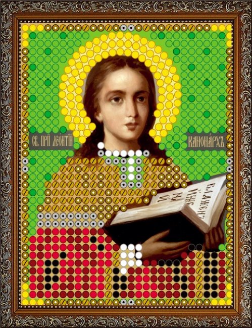 «Диамант» набор со стразами ДЛ-819 «Св. Леонтий» 7,5*9,5см (1шт) цвет:ДЛ-819