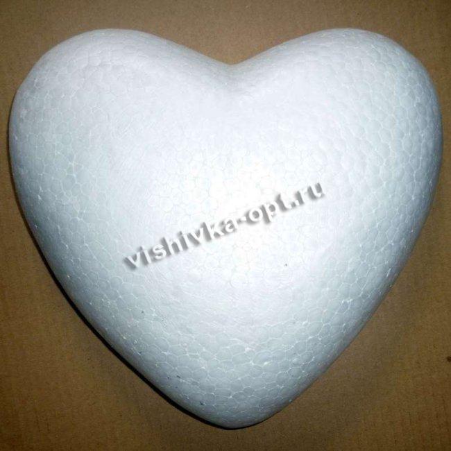 Заготовки для декорирования "Сердце" из пенопласта 15см (6шт) цвет:белый