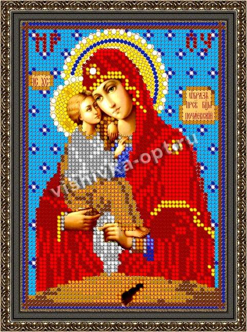 «Светлица» рисунок на ткани для вышивания бисером 402М «Прсв. Богородица Почаевская» 12*16см (1шт) цвет:402М